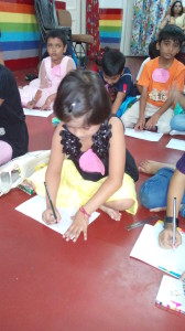 She drew well...and later wowed everyone with a lovely dance performance.